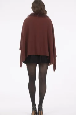 Select Cashmere And Merino Wool Blend Stole With Select Mongolian Lamb Trim