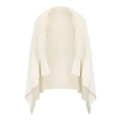 Select Cashmere And Merino Wool Blend Stole With Select Mongolian Lamb Trim