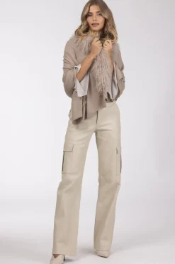 Select Cashmere And Merino Wool Blend Stole With Select Mongolian Lamb Trim