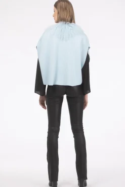 Select Cashmere And Merino Wool Blend Cape With Select Mongolian Lamb Trim