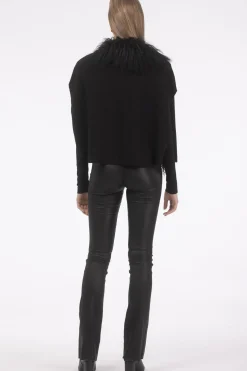 Select Cashmere And Merino Wool Blend Cape With Select Mongolian Lamb Trim