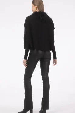 Select Cashmere And Merino Wool Blend Cape With Select Mongolian Lamb Trim