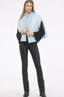 Select Cashmere And Merino Wool Blend Cape With Select Mongolian Lamb Trim