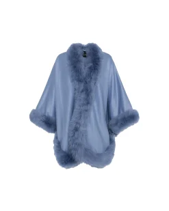 Select Cashmere Cape With Toscana Shearling Lamb Trim