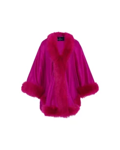 Select Cashmere Cape With Toscana Shearling Lamb Trim