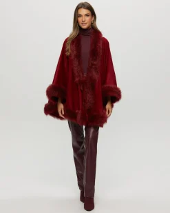 Select Cashmere Cape With Toscana Shearling Lamb Trim