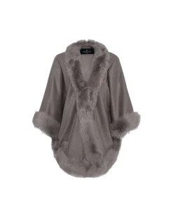 Select Cashmere Capelet With Toscana Shearling Lamb Trim
