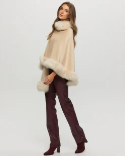 Select Cashmere Capelet With Toscana Shearling Lamb Trim