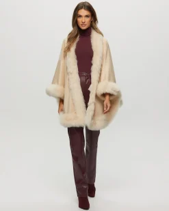 Select Cashmere Capelet With Toscana Shearling Lamb Trim