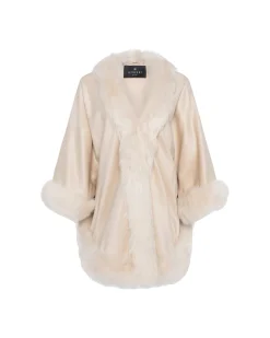 Select Cashmere Capelet With Toscana Shearling Lamb Trim