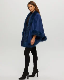 Select Cashmere Capelet With Toscana Shearling Lamb Trim