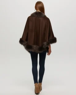 Select Cashmere Capelet With Toscana Shearling Lamb Trim