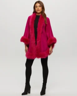 Select Cashmere Capelet With Toscana Shearling Lamb Trim