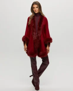 Select Cashmere Capelet With Toscana Shearling Lamb Trim