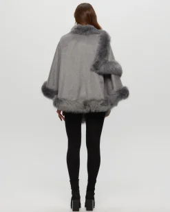 Select Cashmere Capelet With Toscana Shearling Lamb Trim