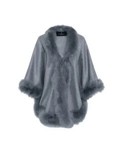Select Cashmere Capelet With Toscana Shearling Lamb Trim
