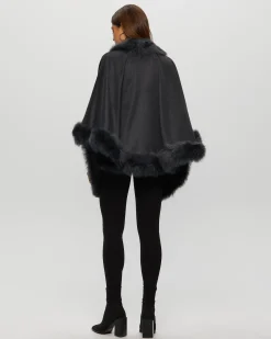 Select Cashmere Capelet With Toscana Shearling Lamb Trim