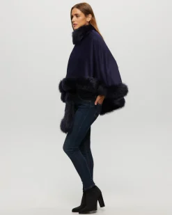 Select Cashmere Capelet With Toscana Shearling Lamb Trim