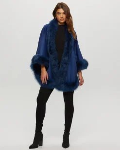 Select Cashmere Capelet With Toscana Shearling Lamb Trim