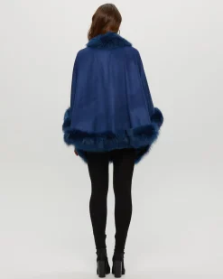 Select Cashmere Capelet With Toscana Shearling Lamb Trim