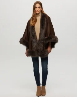 Select Cashmere Capelet With Toscana Shearling Lamb Trim