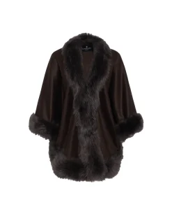 Select Cashmere Capelet With Toscana Shearling Lamb Trim
