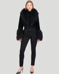 Select Cashmere Goat Bolero With Select Mongolian Goat Collar And Cuffs