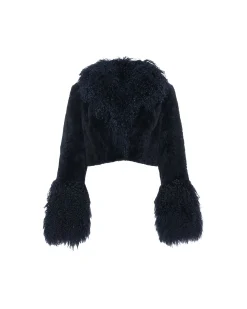 Select Cashmere Goat Bolero With Select Mongolian Goat Collar And Cuffs