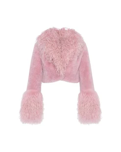 Select Cashmere Goat Bolero With Select Mongolian Goat Collar And Cuffs