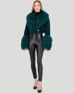 Select Cashmere Goat Bolero With Select Mongolian Goat Collar And Cuffs