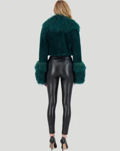 Select Cashmere Goat Bolero With Select Mongolian Goat Collar And Cuffs