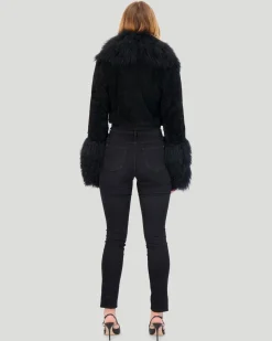 Select Cashmere Goat Bolero With Select Mongolian Goat Collar And Cuffs