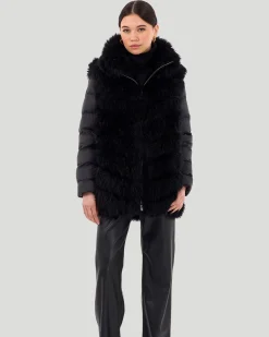 Select Cashmere Goat Chevron Jacket With Detachable Quilted Sleeves