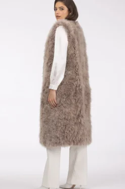 Select Cashmere Goat Collarless Long Vest