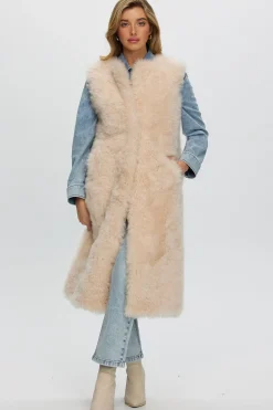 Select Cashmere Goat Collarless Long Vest