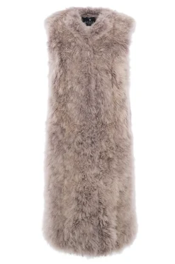 Select Cashmere Goat Collarless Long Vest
