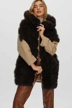 Select Cashmere Goat Diagonal Parka With Loro Piana Cashmere Sleeves And Back