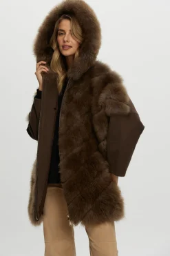 Select Cashmere Goat Diagonal Parka With Loro Piana Cashmere Sleeves And Back