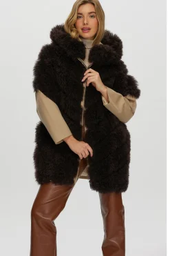 Select Cashmere Goat Diagonal Parka With Loro Piana Cashmere Sleeves And Back