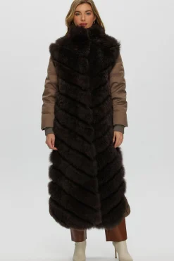 Select Cashmere Goat Diagonal Coat With Loro Piana Cashmere Sleeves And Back