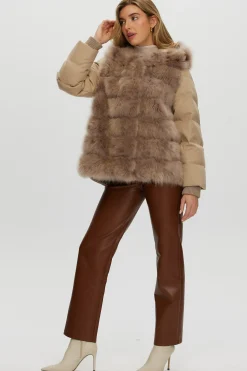 Select Cashmere Goat Quilted Down Parka With Loro Piana Cashmere Sleeves And Back