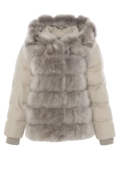 Select Cashmere Goat Quilted Down Parka With Loro Piana Cashmere Sleeves And Back