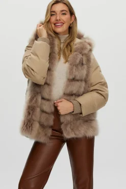 Select Cashmere Goat Quilted Down Parka With Loro Piana Cashmere Sleeves And Back