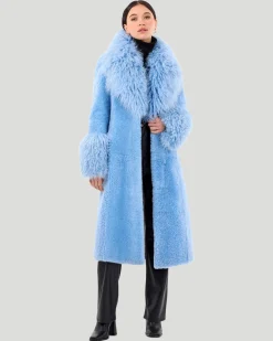 Select Cashmere Goat Short Coat With Select Mongolian Goat Shawl Collar And Cuffs