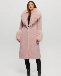 Select Cashmere Goat Short Coat With Select Mongolian Goat Shawl Collar And Cuffs