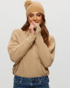 Select Cashmere Hat With Toscana Shearling Lamb Pompom