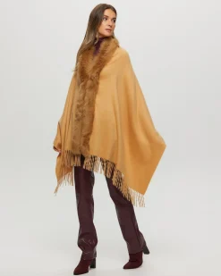 Select Cashmere Stole With Toscana Shearling Lamb Trim