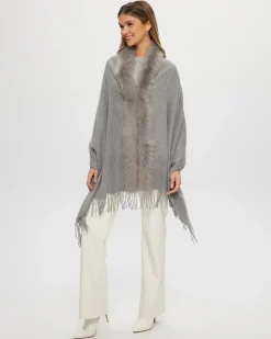 Select Cashmere Stole With Toscana Shearling Lamb Trim