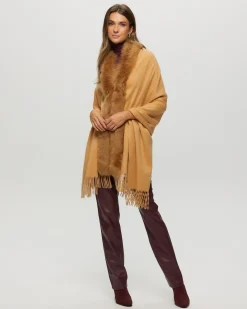 Select Cashmere Stole With Toscana Shearling Lamb Trim