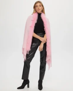 Select Cashmere Stole With Toscana Shearling Lamb Trim